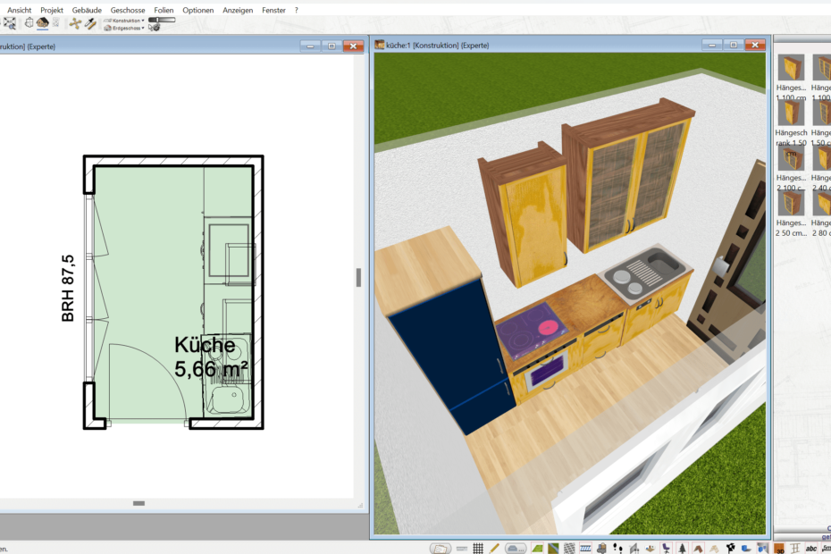 Küche virtuell zusammenstellen mit dem Plan7Architekt